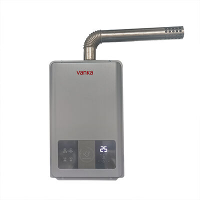 12L Tankless Thermostatic Water Heater Gray Single Flue Pipe