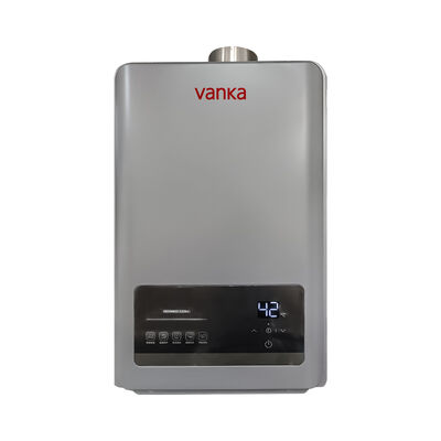 12L Tankless Thermostatic Water Heater Gray Dual Flue Pipe