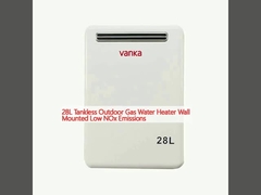 28L Tankless Outdoor Gas Water Heater Wall Mounted Low NOx Emissions